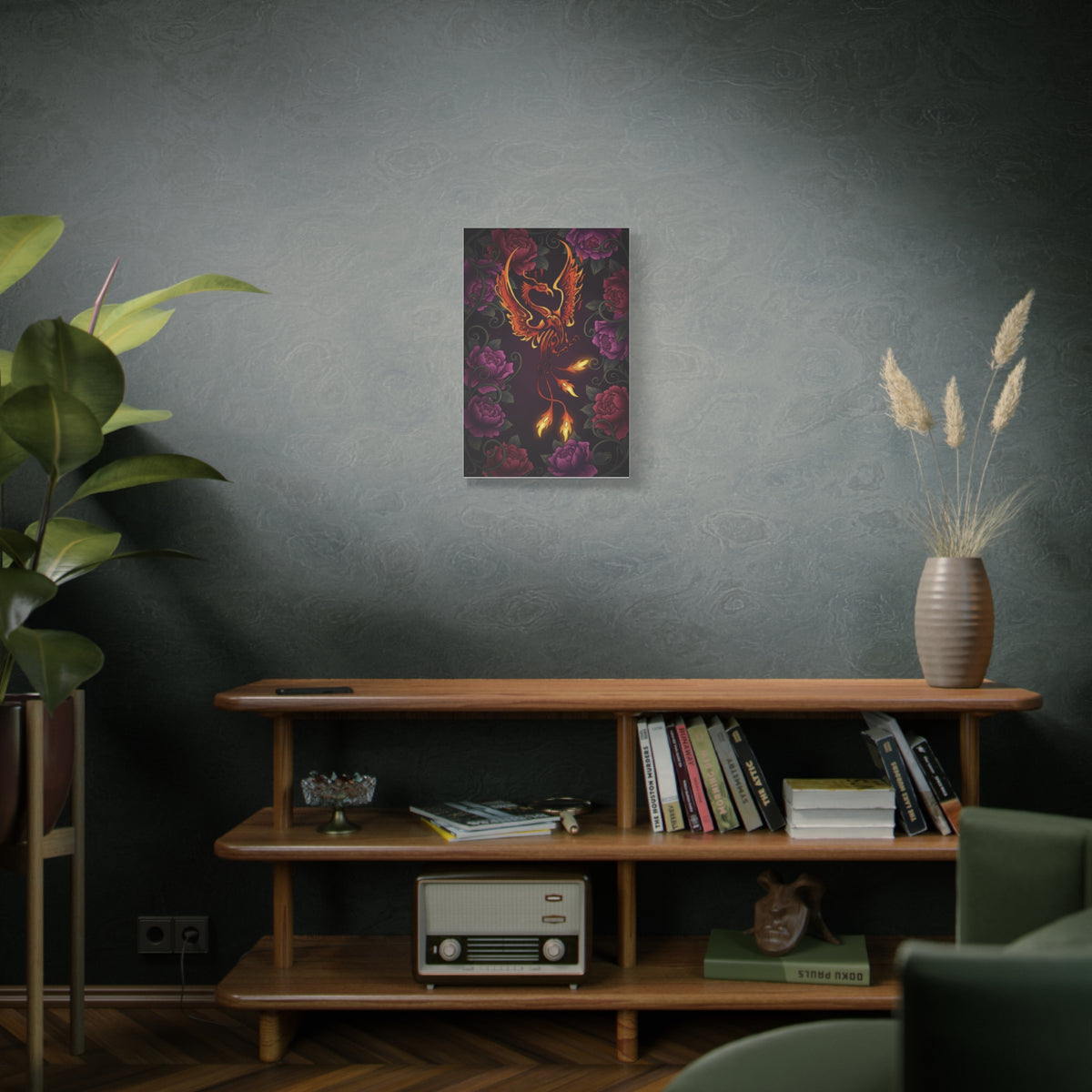 Canvas Wall Art | Phoenix & Rose | Dark Fantasy Matte Print