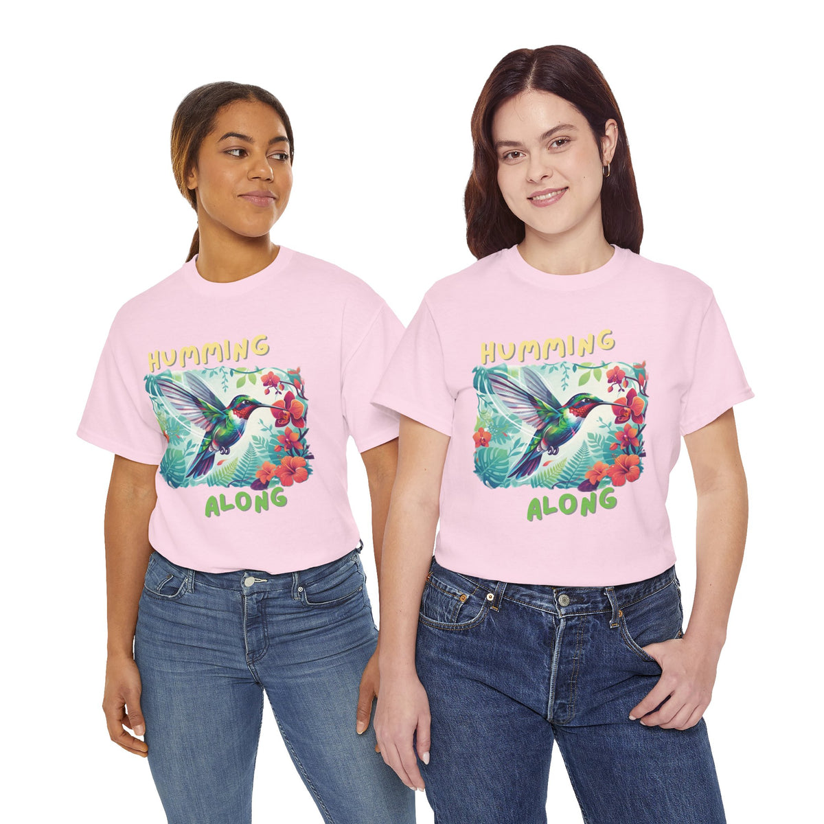 Graphic T-Shirt | Humming Along Hummingbird | Tropical Floral Streetwear
