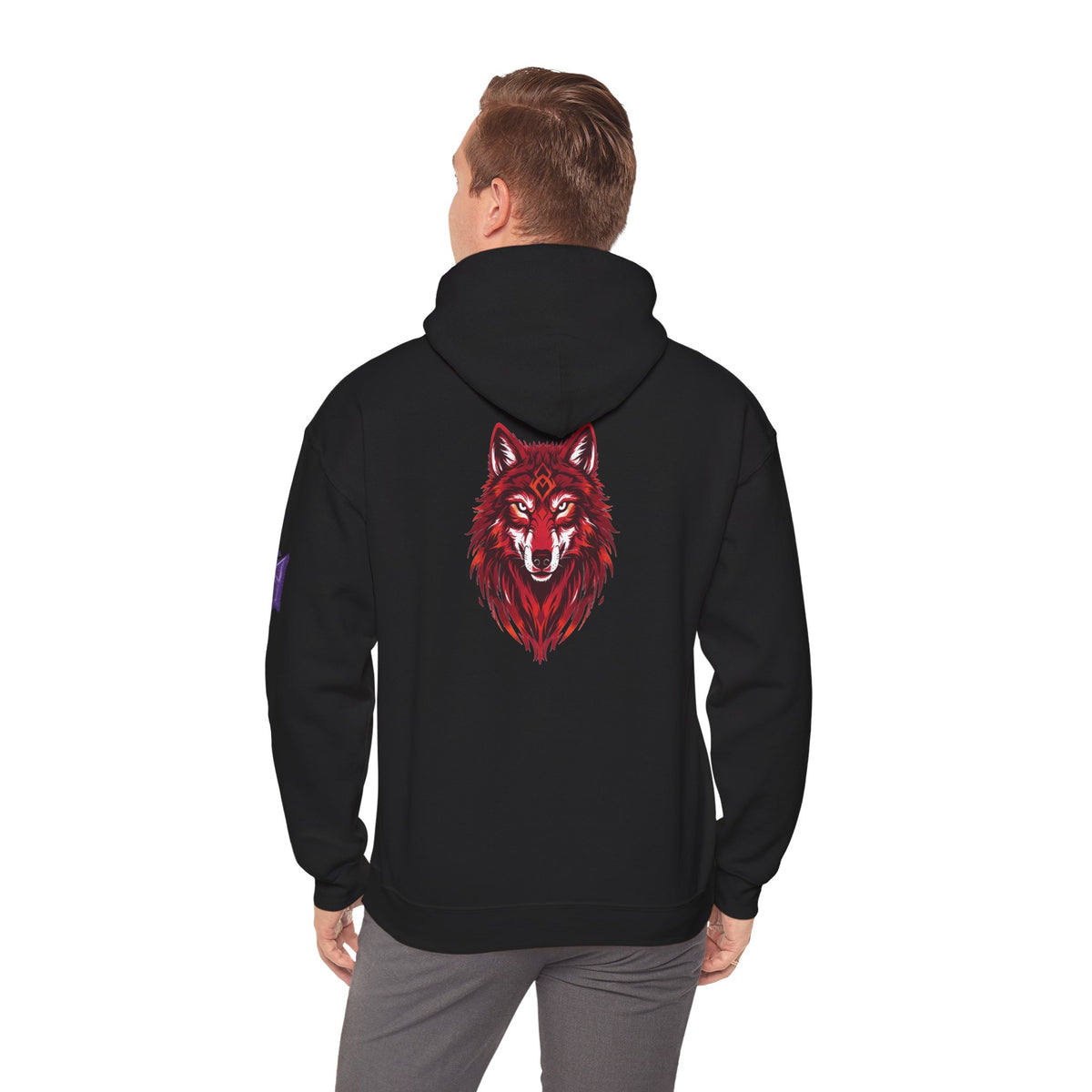 Pullover Hoodie | Ghost of the Red Wolf | Wolf Head Back Graphic