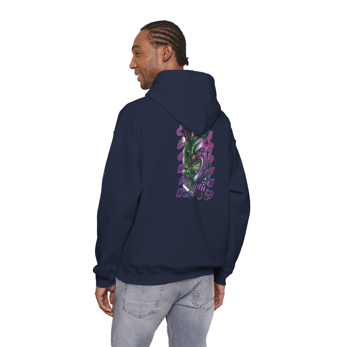 Pullover Hoodie | Clownin' Around | Neon Clown Vintage Comic Streetwear