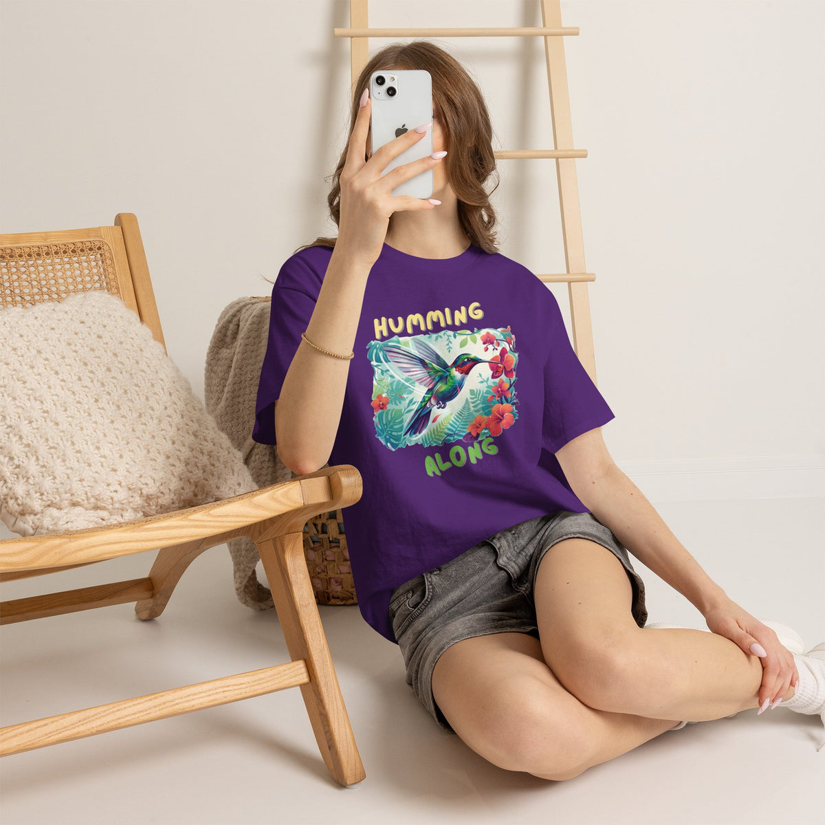 Graphic T-Shirt | Humming Along Hummingbird | Tropical Floral Streetwear