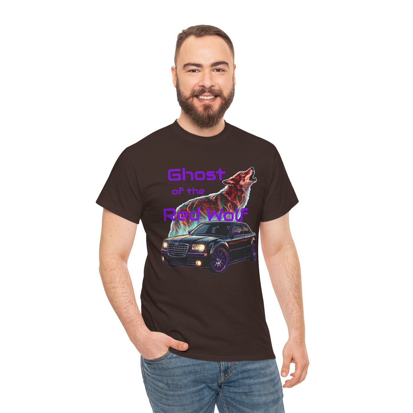 Ghost of the Red Wolf T‑Shirt — Bold Wolf Graphic Streetwear