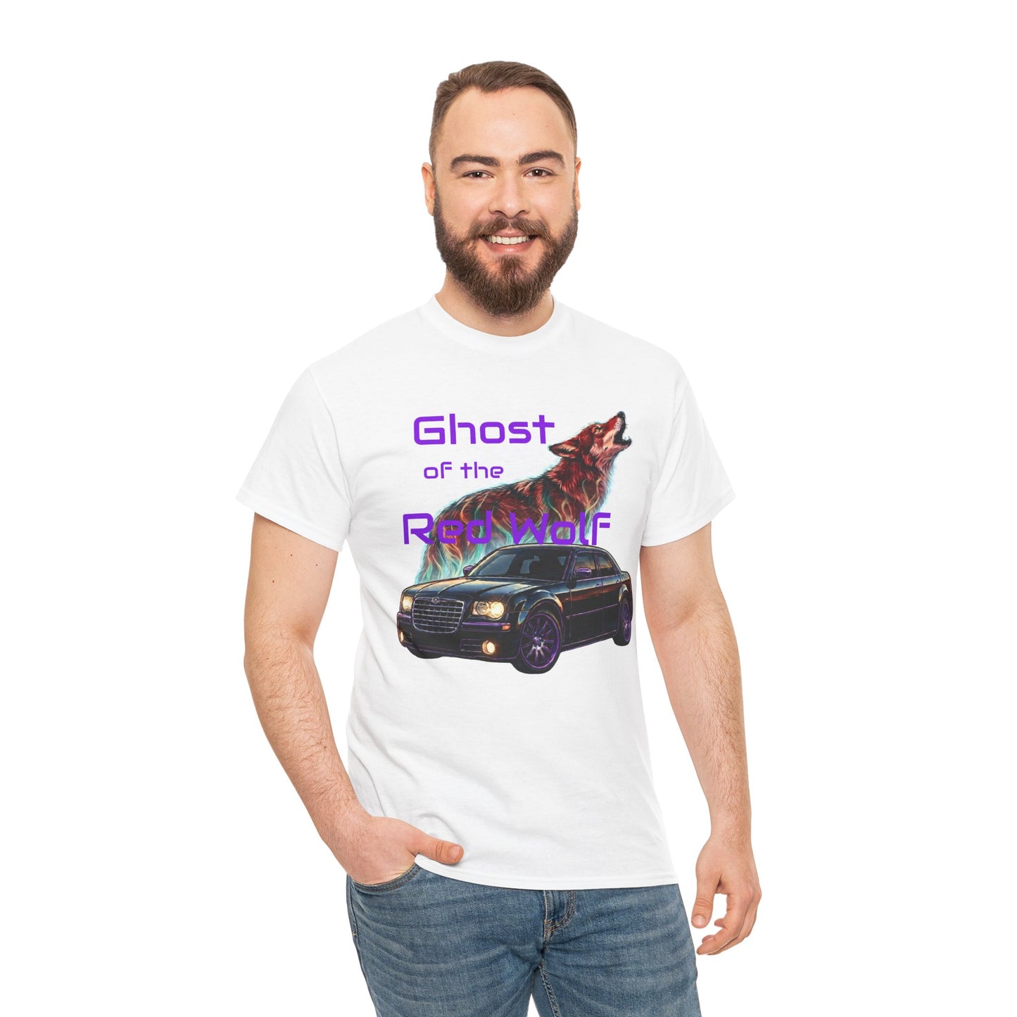 Ghost of the Red Wolf T‑Shirt — Bold Wolf Graphic Streetwear