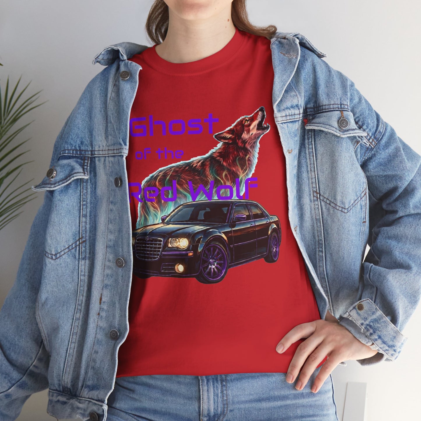 Ghost of the Red Wolf T‑Shirt — Bold Wolf Graphic Streetwear
