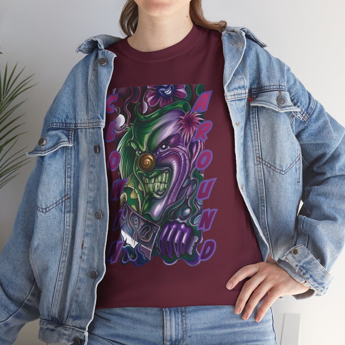 Clownin' Around Graphic Tee — Neon Clown Vintage Comic Streetwear T-Shirt