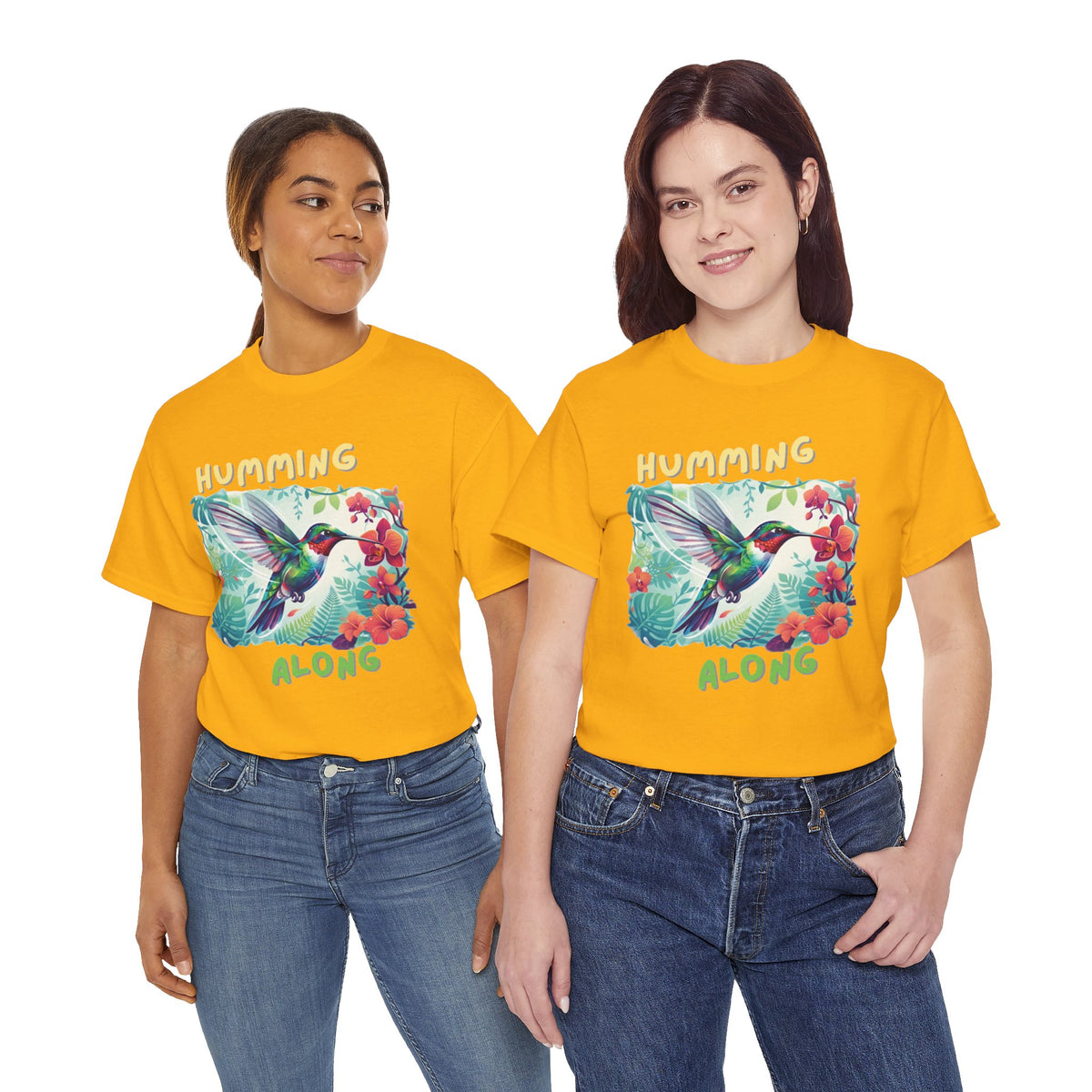 Graphic T-Shirt | Humming Along Hummingbird | Tropical Floral Streetwear
