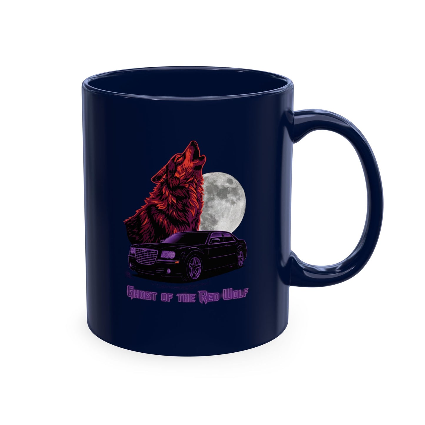 Ghost of the Red Wolf Ceramic Coffee Mug — Bold Wolf Art Graphic Drinkware