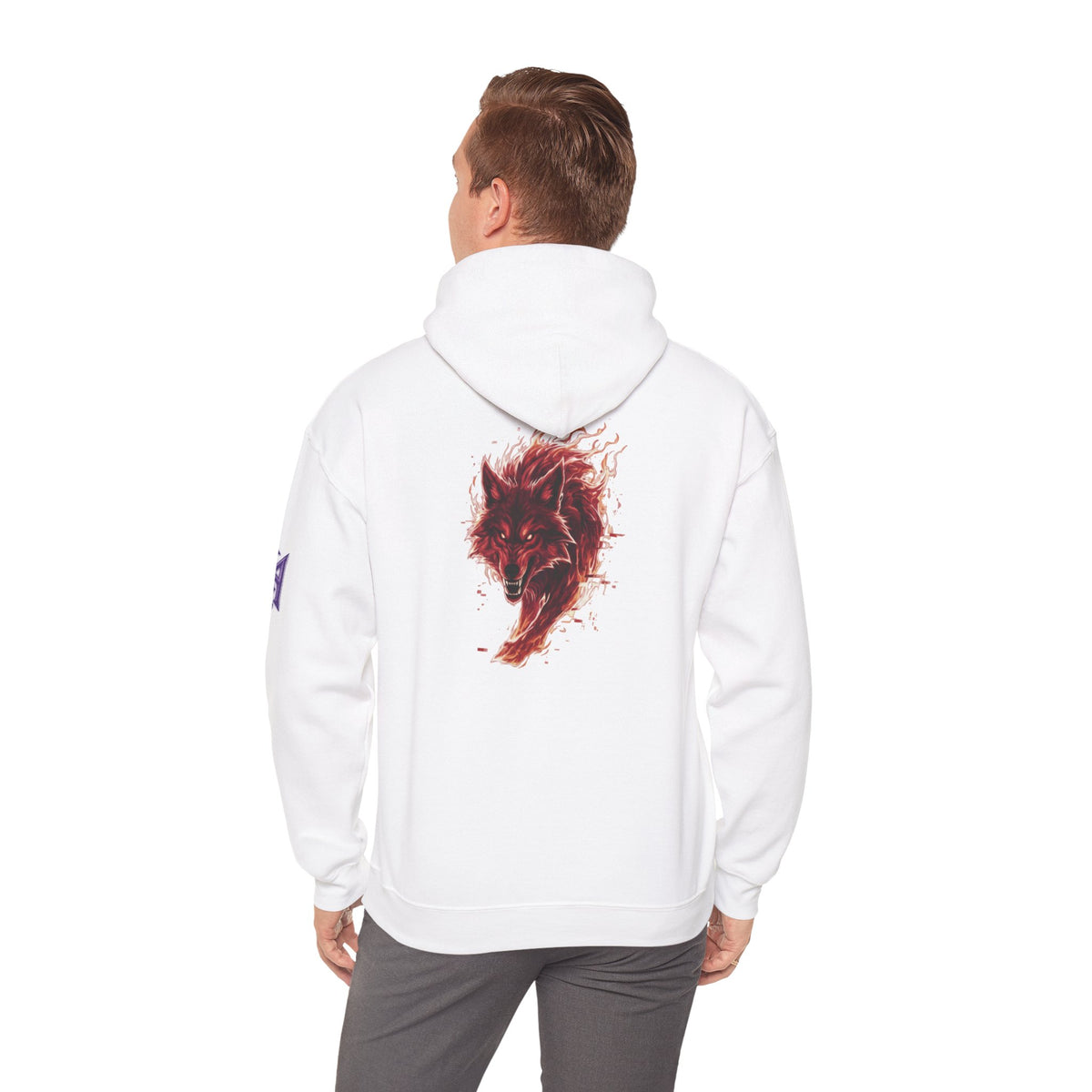 Pullover Hoodie | Ghost of the Red Wolf | Bold Wolf Graphic Streetwear