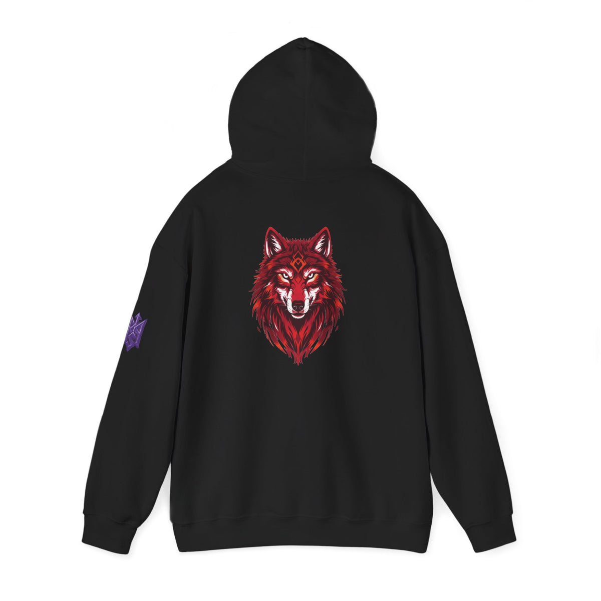 Pullover Hoodie | Ghost of the Red Wolf | Wolf Head Back Graphic