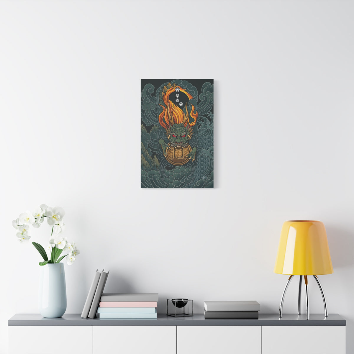 Canvas Wall Art | Dragon Guardian | Mythic Asian Dragon Matte Print