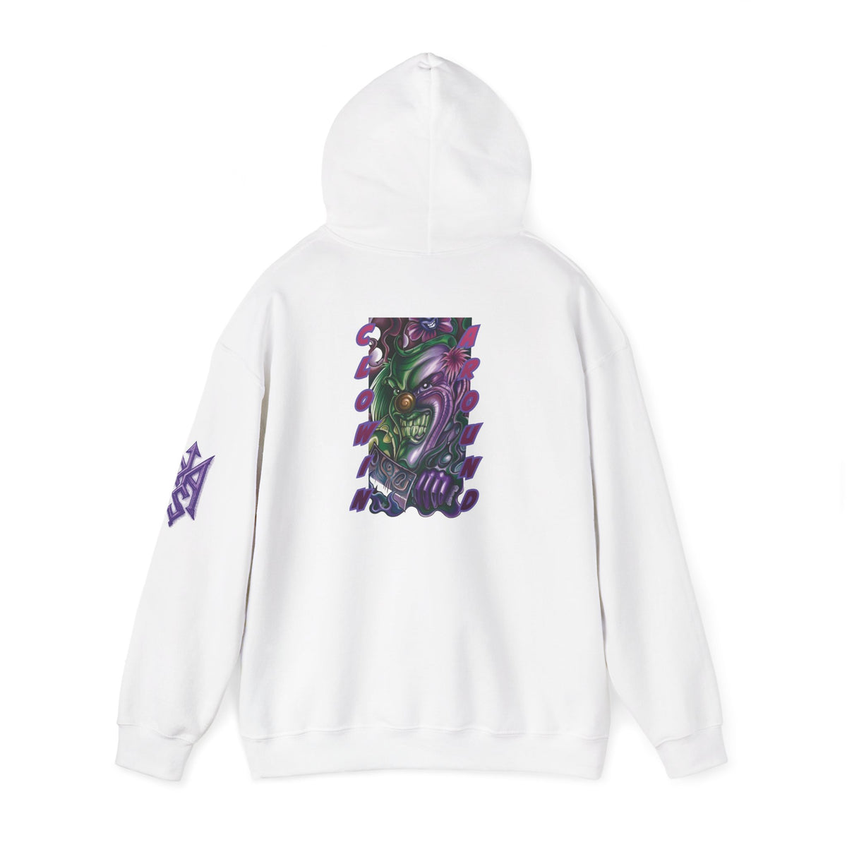 Pullover Hoodie | Clownin' Around | Neon Clown Vintage Comic Streetwear