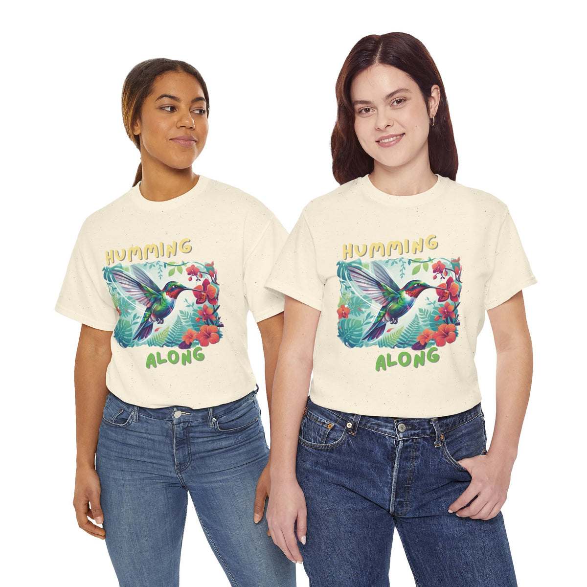 Graphic T-Shirt | Humming Along Hummingbird | Tropical Floral Streetwear