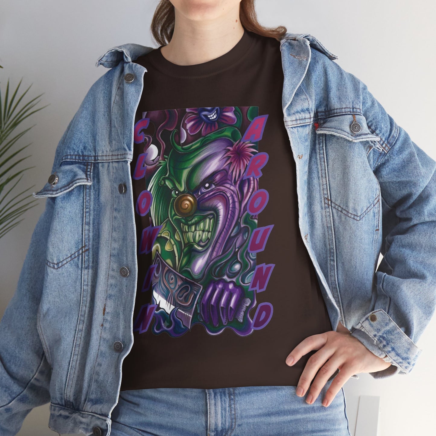 Clownin' Around Graphic Tee — Neon Clown Vintage Comic Streetwear T-Shirt