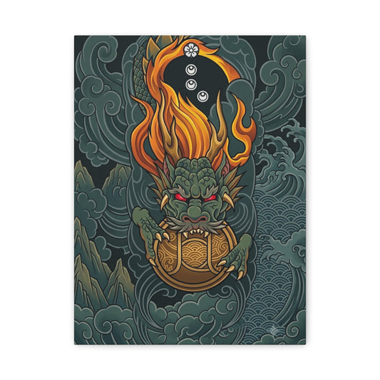 Canvas Wall Art | Dragon Guardian | Mythic Asian Dragon Matte Print