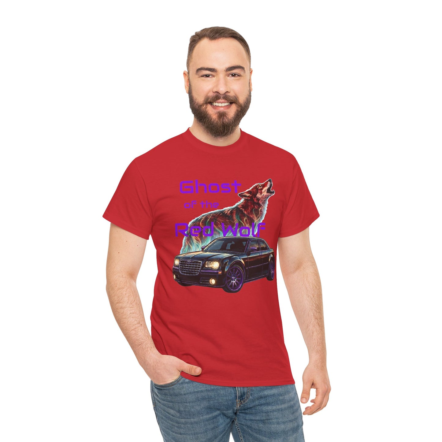 Ghost of the Red Wolf T‑Shirt — Bold Wolf Graphic Streetwear