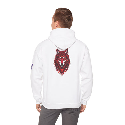 Pullover Hoodie | Ghost of the Red Wolf | Wolf Head Back Graphic