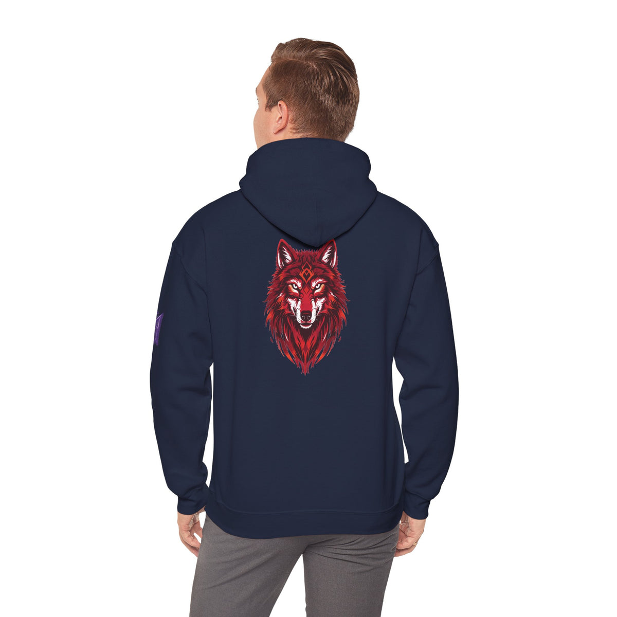 Pullover Hoodie | Ghost of the Red Wolf | Wolf Head Back Graphic