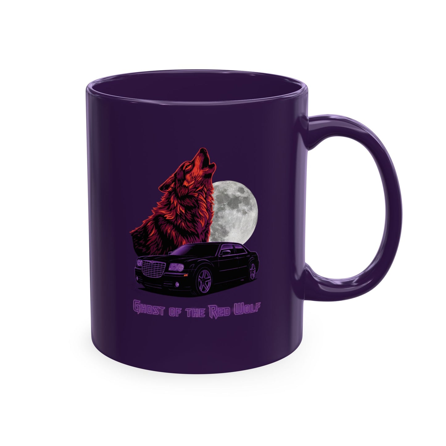 Ghost of the Red Wolf Ceramic Coffee Mug — Bold Wolf Art Graphic Drinkware