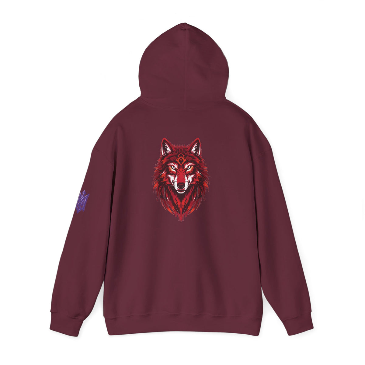Pullover Hoodie | Ghost of the Red Wolf | Wolf Head Back Graphic