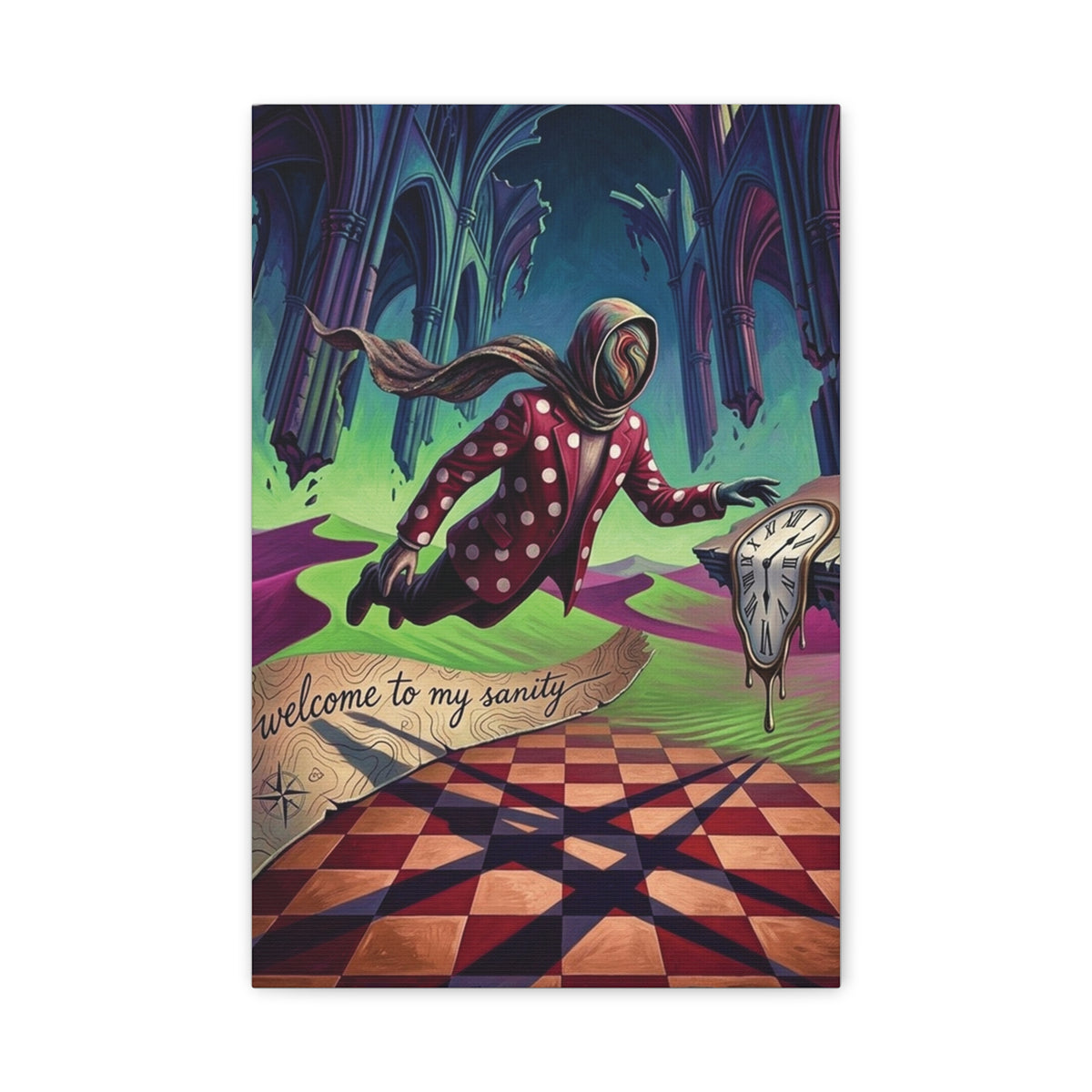 Canvas Wall Art | Welcome to My Sanity | Surreal Dark Art Matte Print