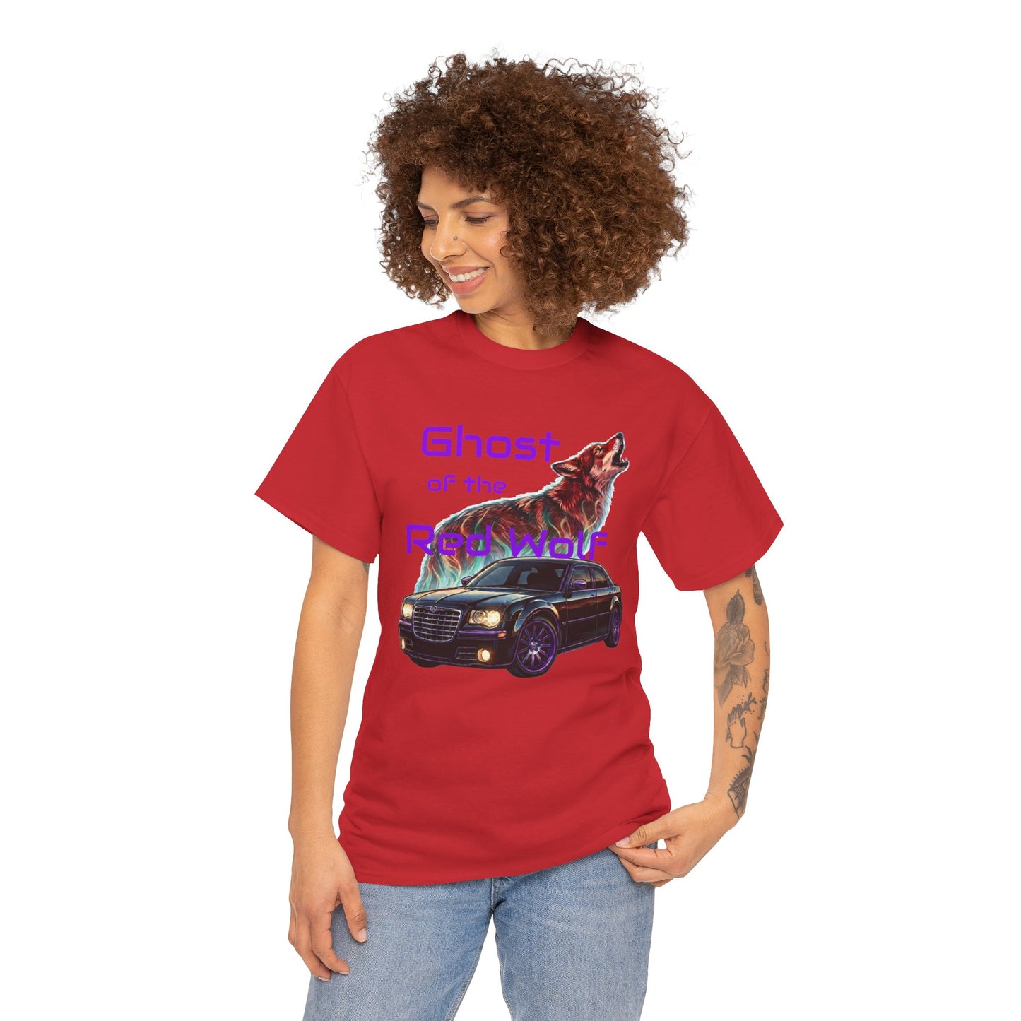 Ghost of the Red Wolf T‑Shirt — Bold Wolf Graphic Streetwear
