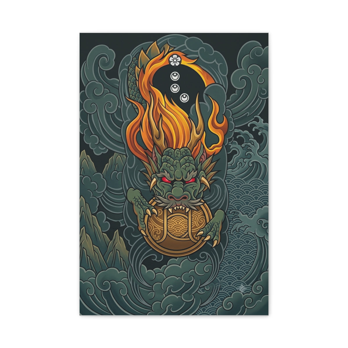 Canvas Wall Art | Dragon Guardian | Mythic Asian Dragon Matte Print