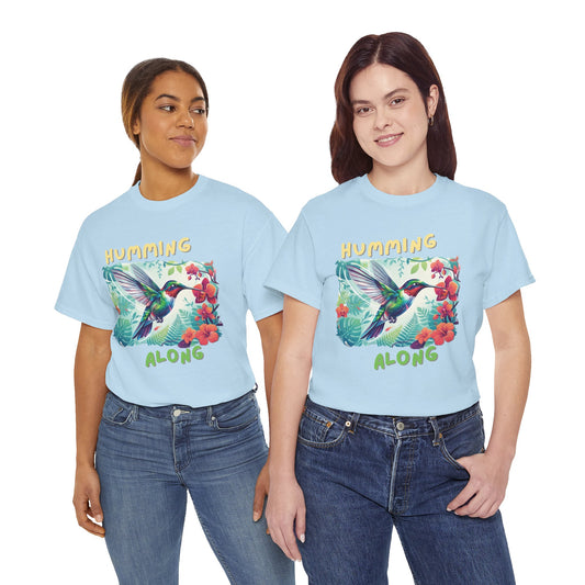 Humming Along Hummingbird Tee — Tropical Floral Graphic T-Shirt Streetwear