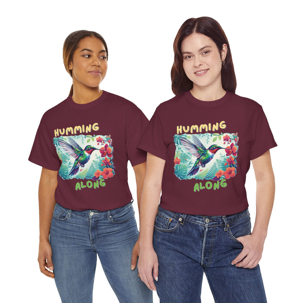 Graphic T-Shirt | Humming Along Hummingbird | Tropical Floral Streetwear