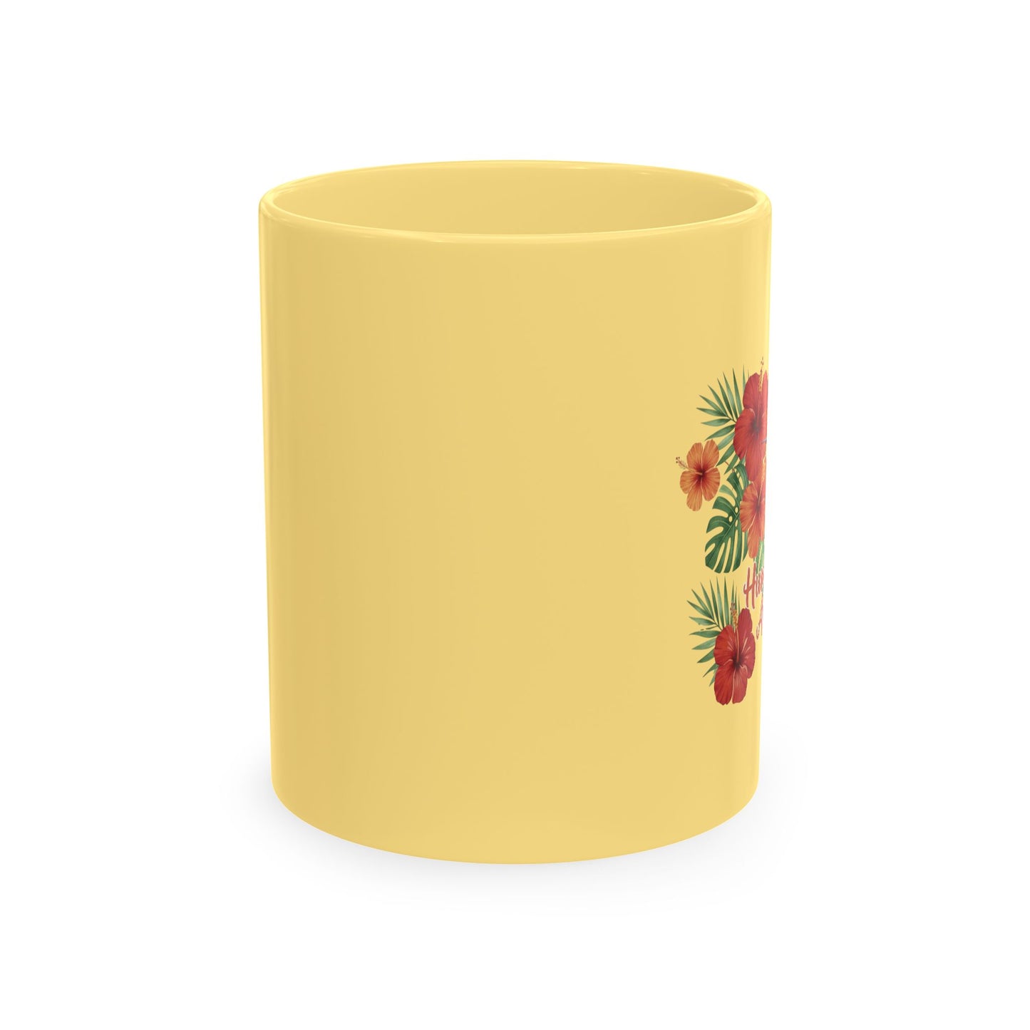 Humming Along Ceramic Coffee Mug — Tropical Floral Hummingbird Graphic Drinkware