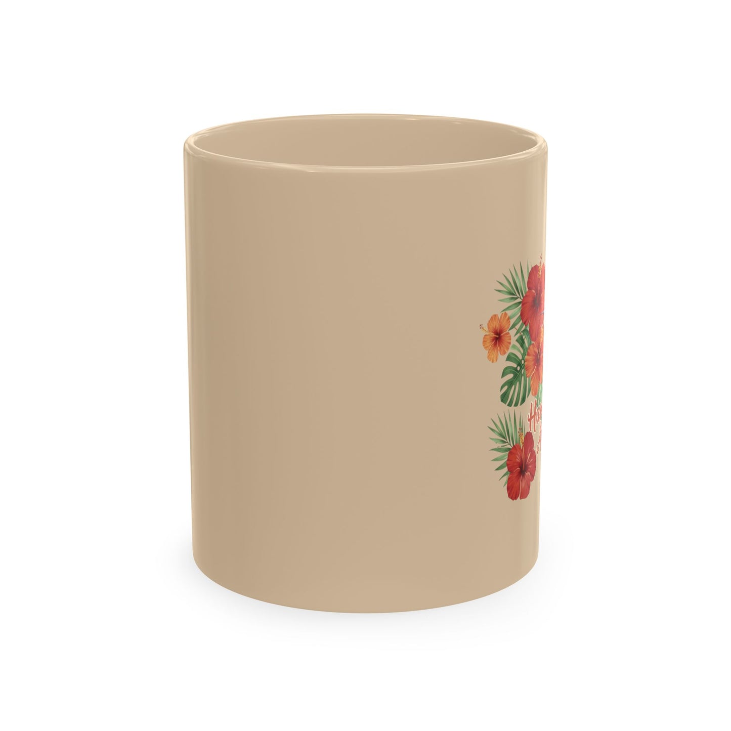 Humming Along Ceramic Coffee Mug — Tropical Floral Hummingbird Graphic Drinkware