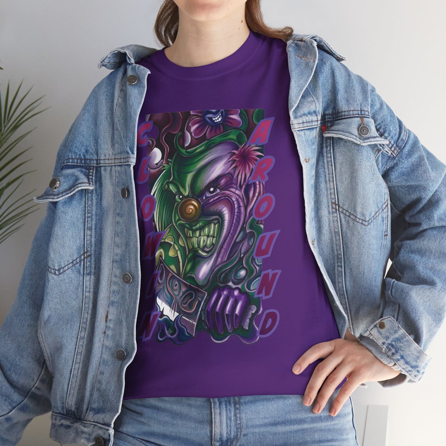 Clownin' Around Graphic Tee — Neon Clown Vintage Comic Streetwear T-Shirt