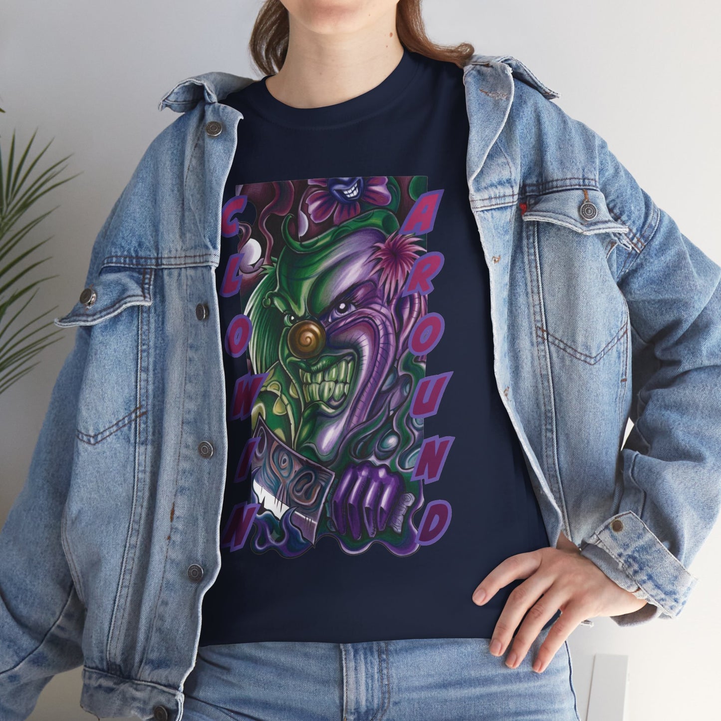 Clownin' Around Graphic Tee — Neon Clown Vintage Comic Streetwear T-Shirt