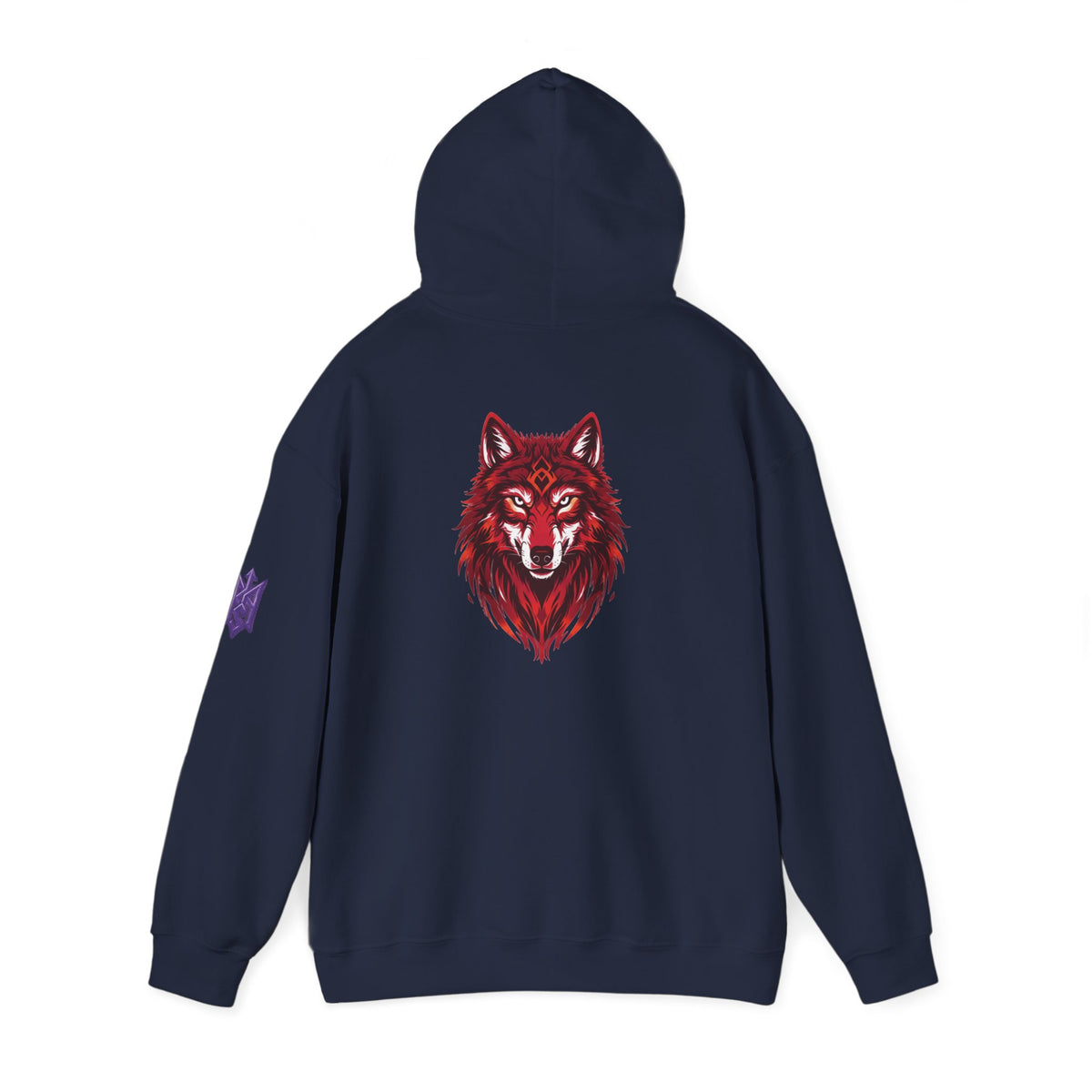 Pullover Hoodie | Ghost of the Red Wolf | Wolf Head Back Graphic