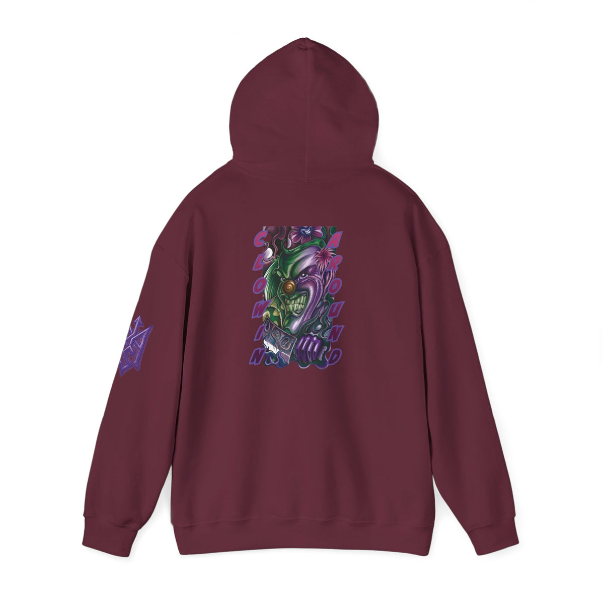 Pullover Hoodie | Clownin' Around | Neon Clown Vintage Comic Streetwear