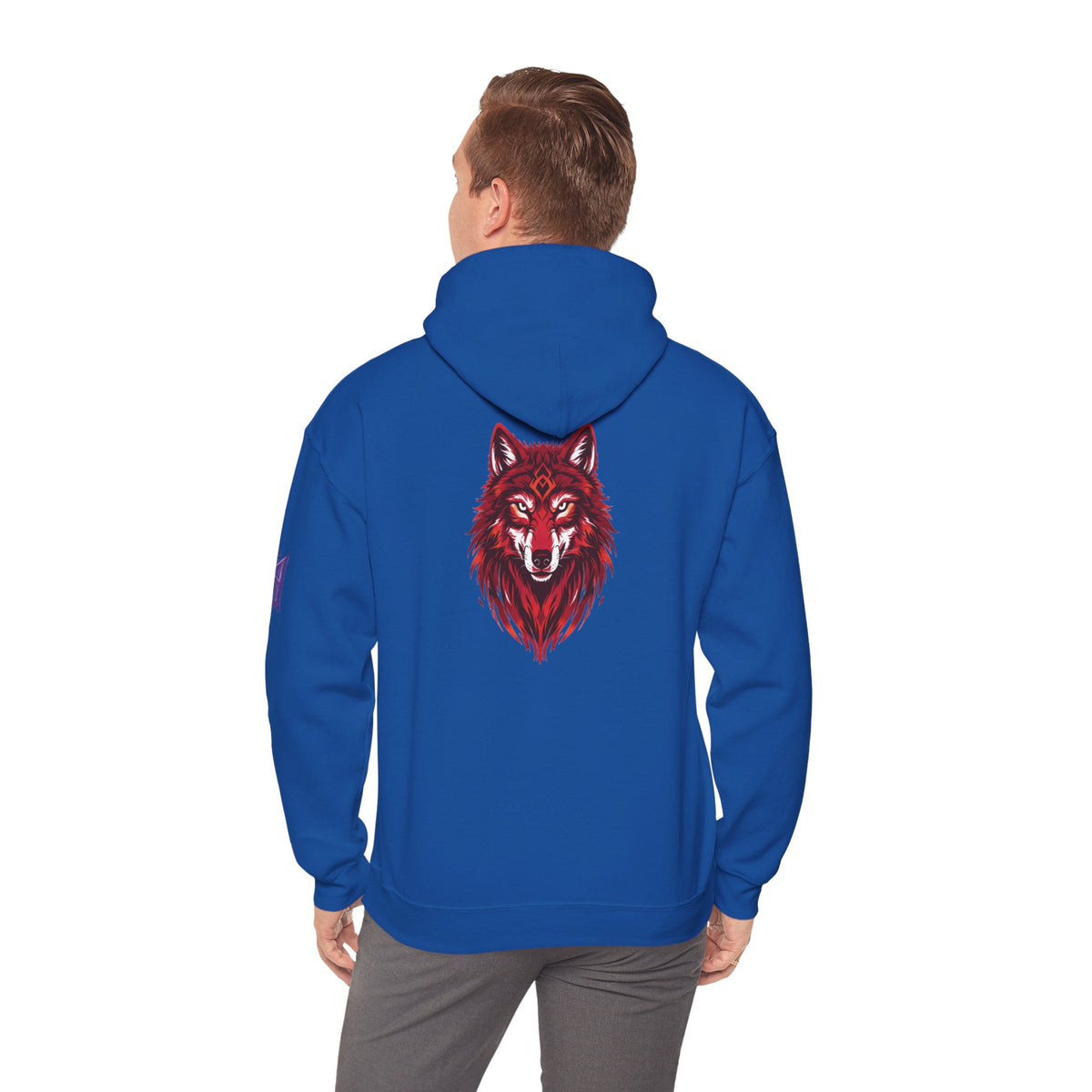 Pullover Hoodie | Ghost of the Red Wolf | Wolf Head Back Graphic