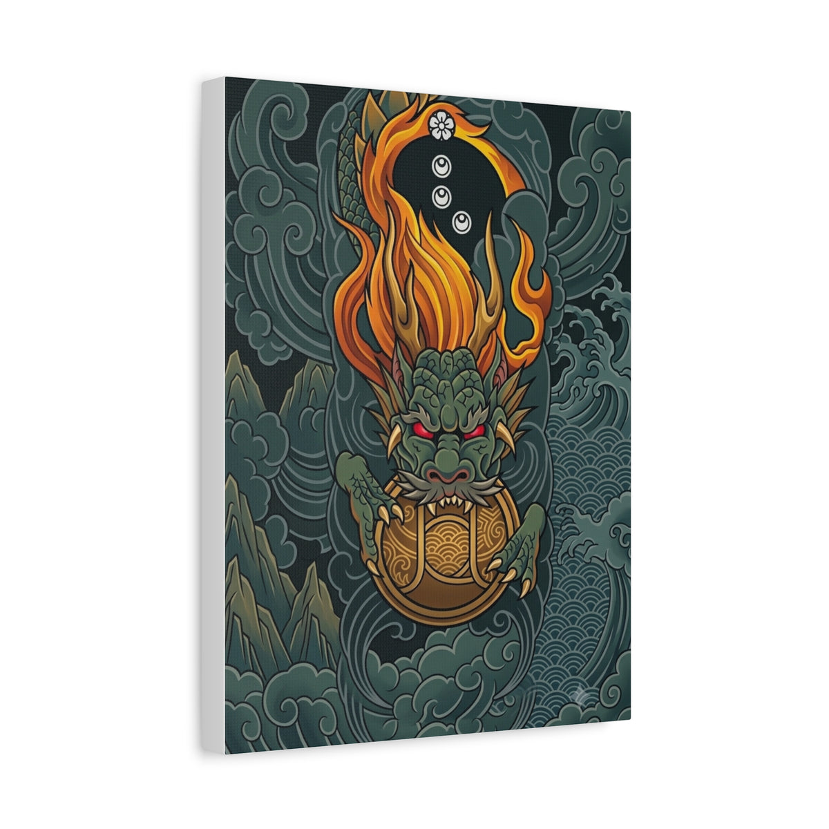 Canvas Wall Art | Dragon Guardian | Mythic Asian Dragon Matte Print
