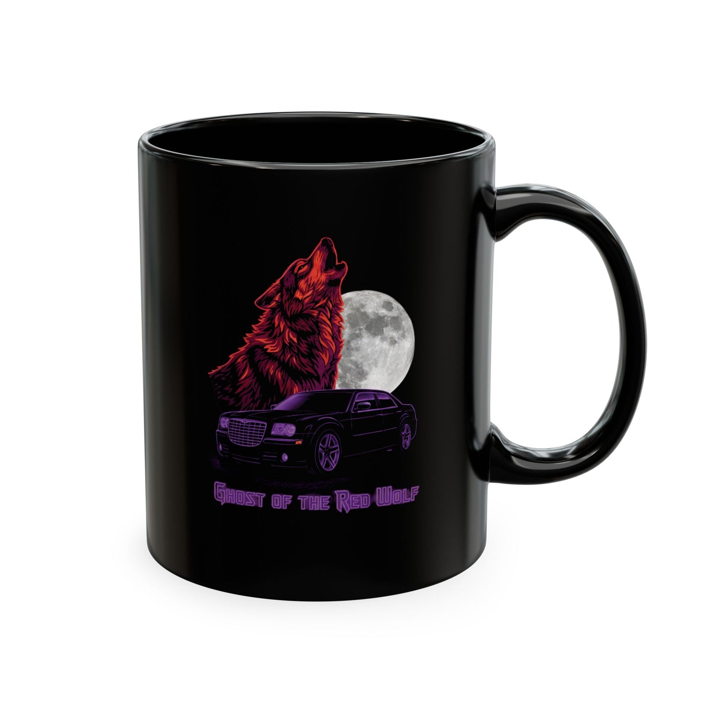 Ghost of the Red Wolf Ceramic Coffee Mug — Bold Wolf Art Graphic Drinkware