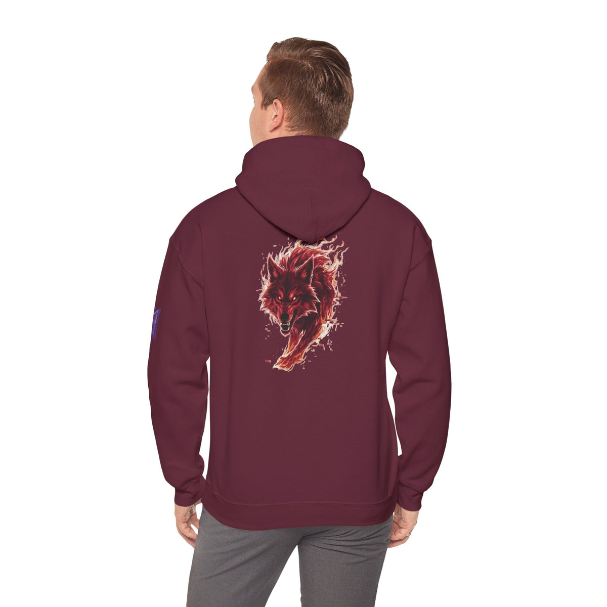 Pullover Hoodie | Ghost of the Red Wolf | Bold Wolf Graphic Streetwear