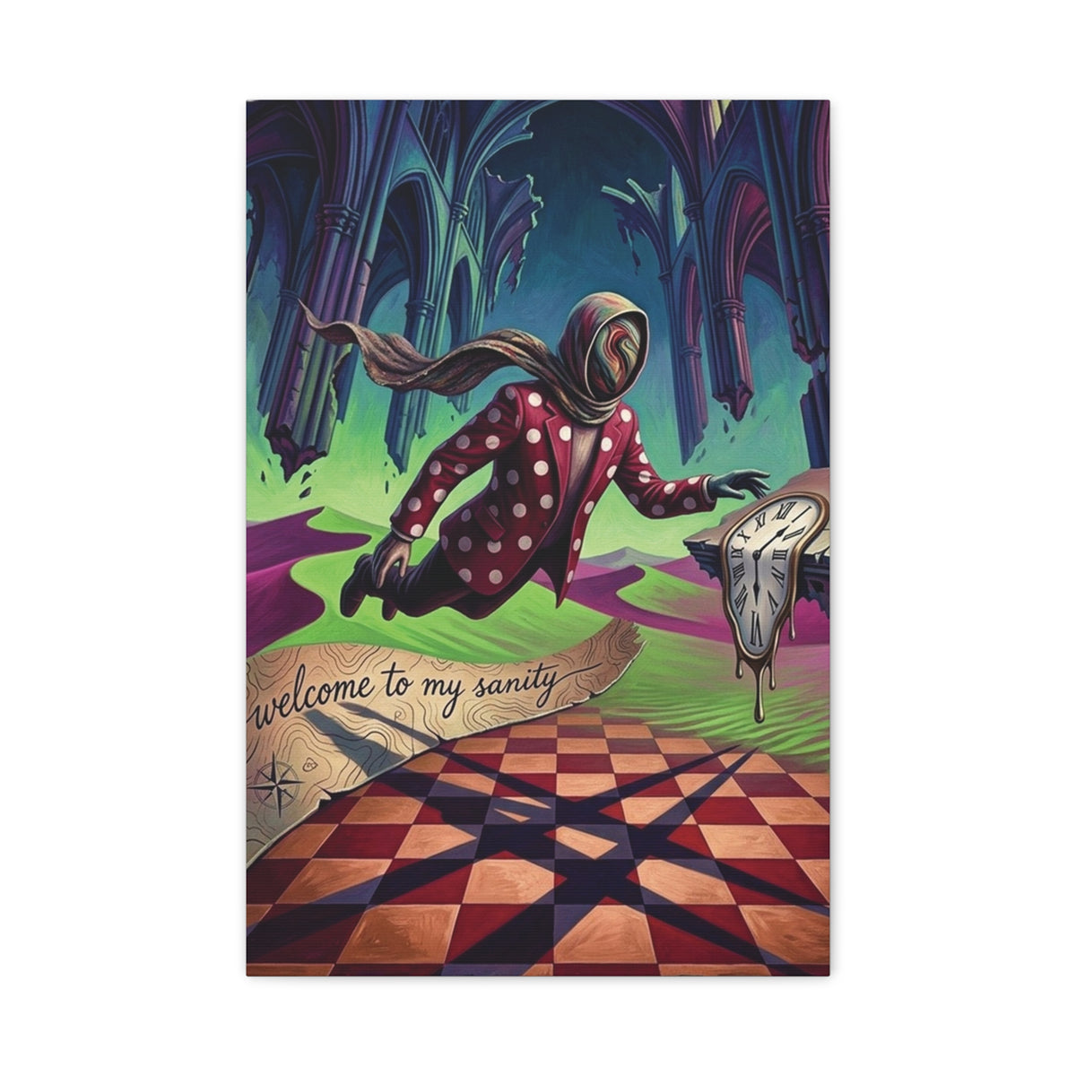 Canvas Wall Art | Welcome to My Sanity | Surreal Dark Art Matte Print