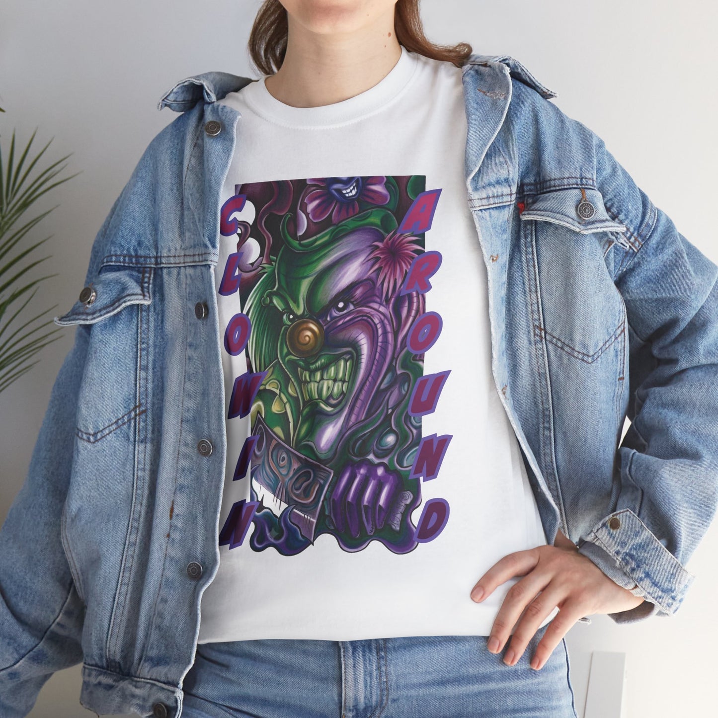 Clownin' Around Graphic Tee — Neon Clown Vintage Comic Streetwear T-Shirt